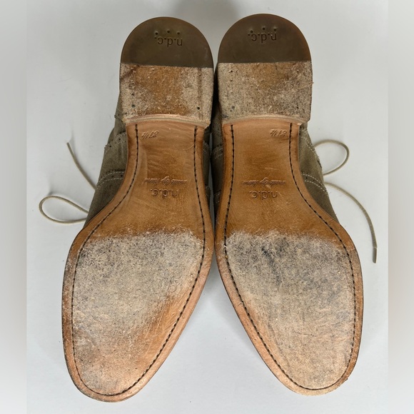 n.d.c. made by hand Shoes Oxfords Wing Tip Women Size 37.5 US 6.5 Brown Suede - Picture 14 of 16